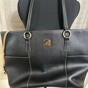 Dooney & Bourke Black Tote, Saffiano Leather Helena Shopper.